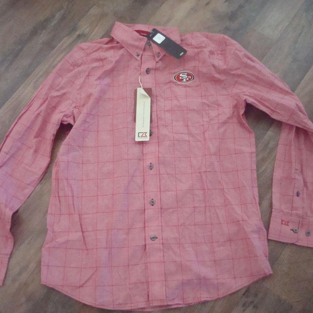 49ERS FLANNEL DRESS POLO SHIRT VINTAGE 00S Y2K 01